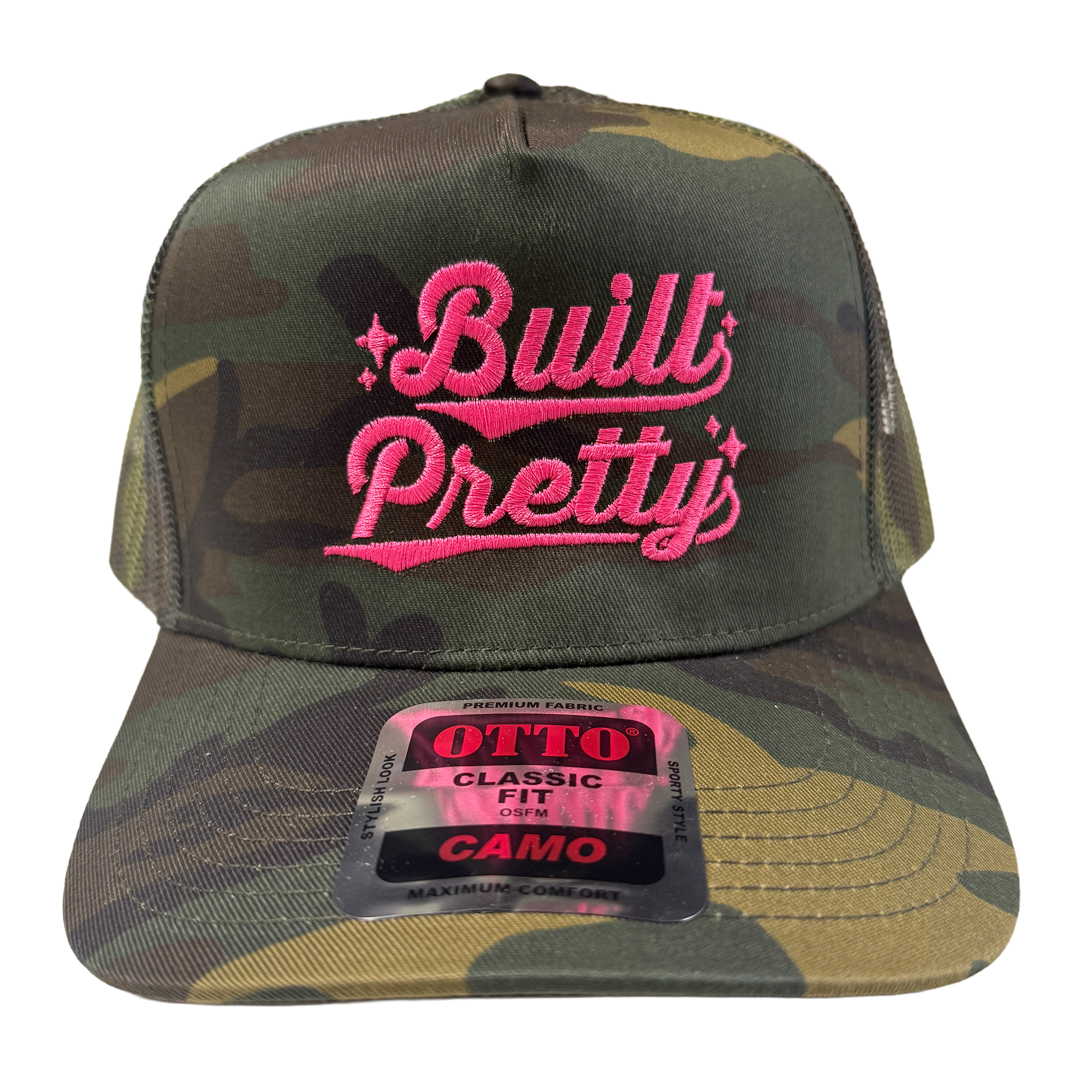 Built Pretty Stack Logo Camo/Pink