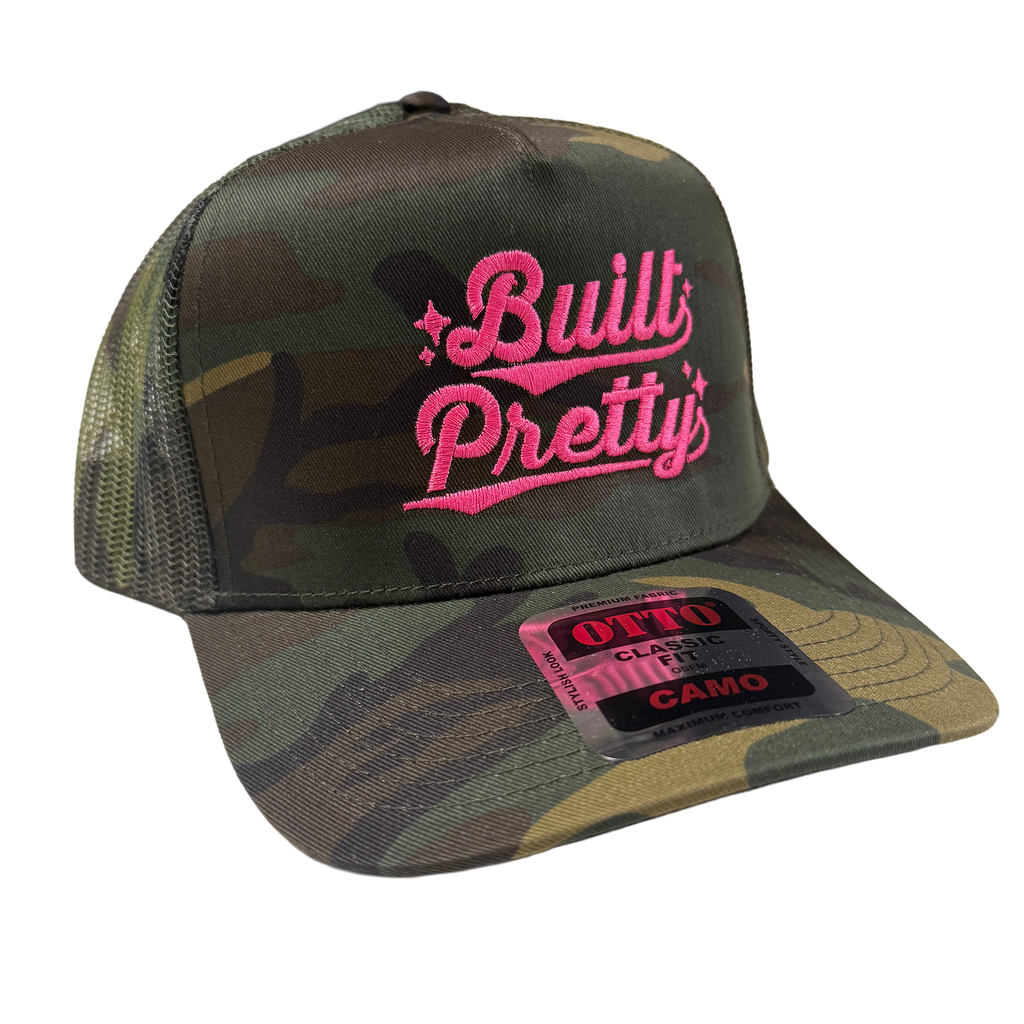 Built Pretty Stack Logo Camo/Pink
