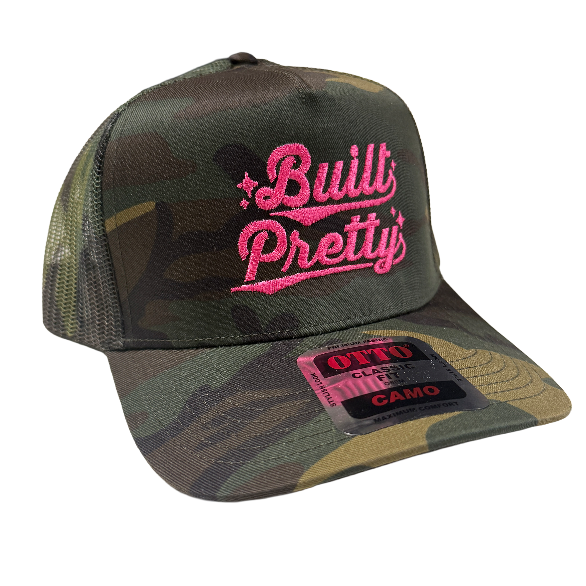 Built Pretty Stack Logo Camo/Pink